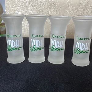 Keglevich Frosted Handled Shot Glasses ~ Set of Four